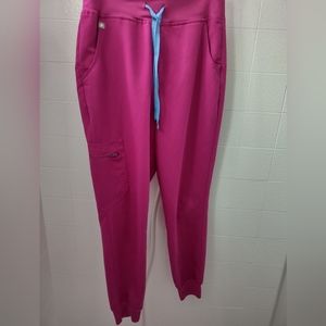 FIGS High Waisted Zamora Jogger  - S petite raspberry sorbet